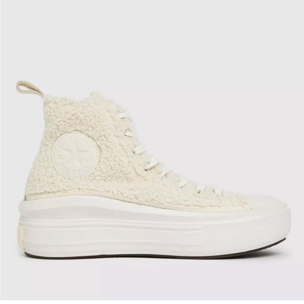 Converse Chuck Taylor All Star Move High Cozy Sherpa - Egret - 6